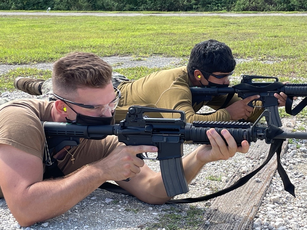 NMCB 11 Conducts Firearm Training at Known Distance Range on Naval Base Guam