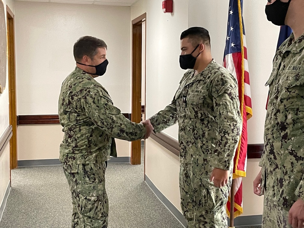 CTF 75 Presents NMCB 11 Seabees Challenge Coins for NIEX-G Support