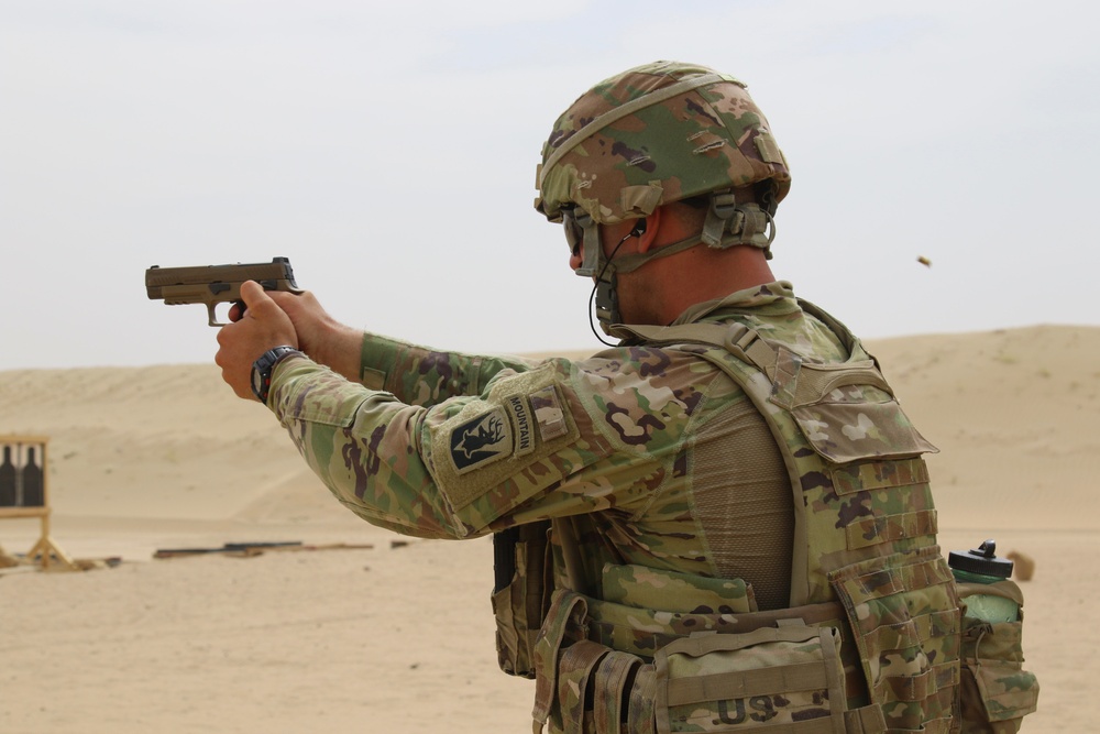 Task Force Spartan Soldier participates in TF Spartan 2nd Annual Small Arms Marksmanship Competition