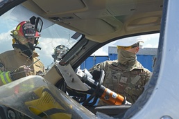 100th LRS, CES Airmen conduct vehicle rescue training