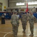 1st Sgt. Abel Nasser holds guidon after change of command