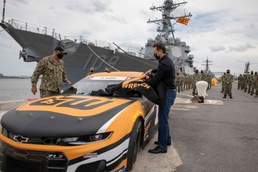 NASCAR Driver Kurt Busch visits USS Jason Dunham