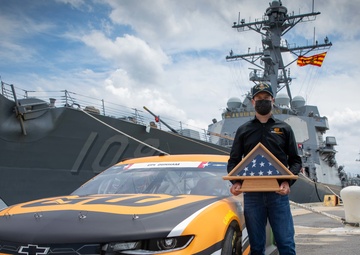 NASCAR Driver Kurt Busch visits USS Jason Dunham