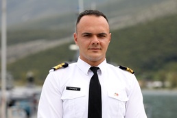 Albanian Lt. Eldi Ormeni helps keep the ship afloat at DEFENDER-Europe 21