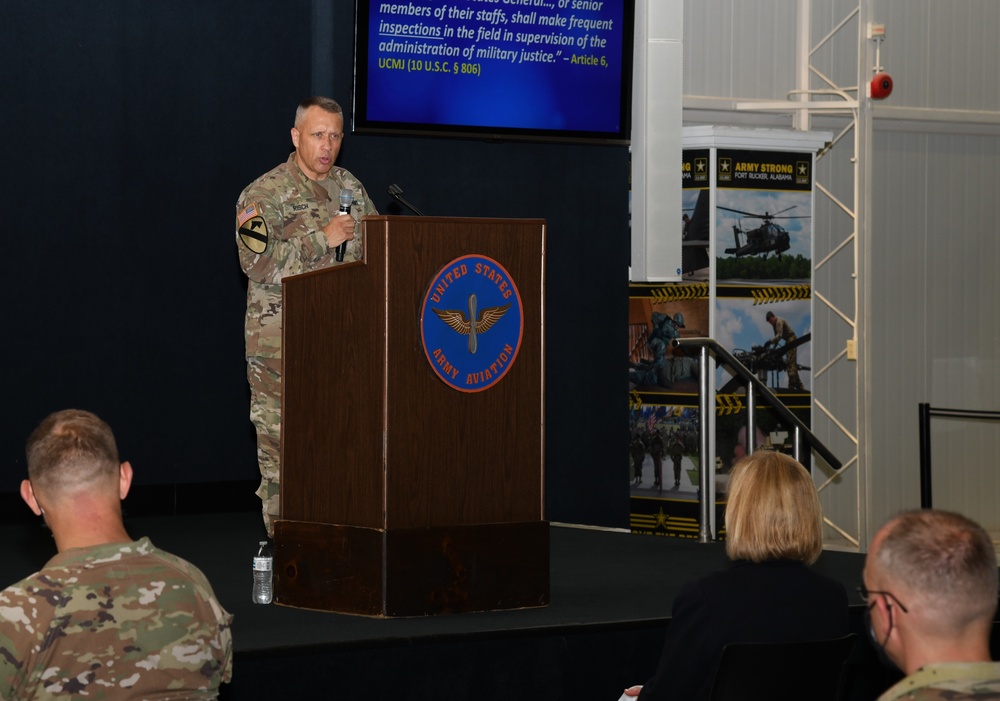 U.S. Army Deputy Judge Advocate General speaks at Fort Rucker