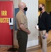 Chief of Navy Reserve talks with a Marine during Marine Reserve IRR muster
