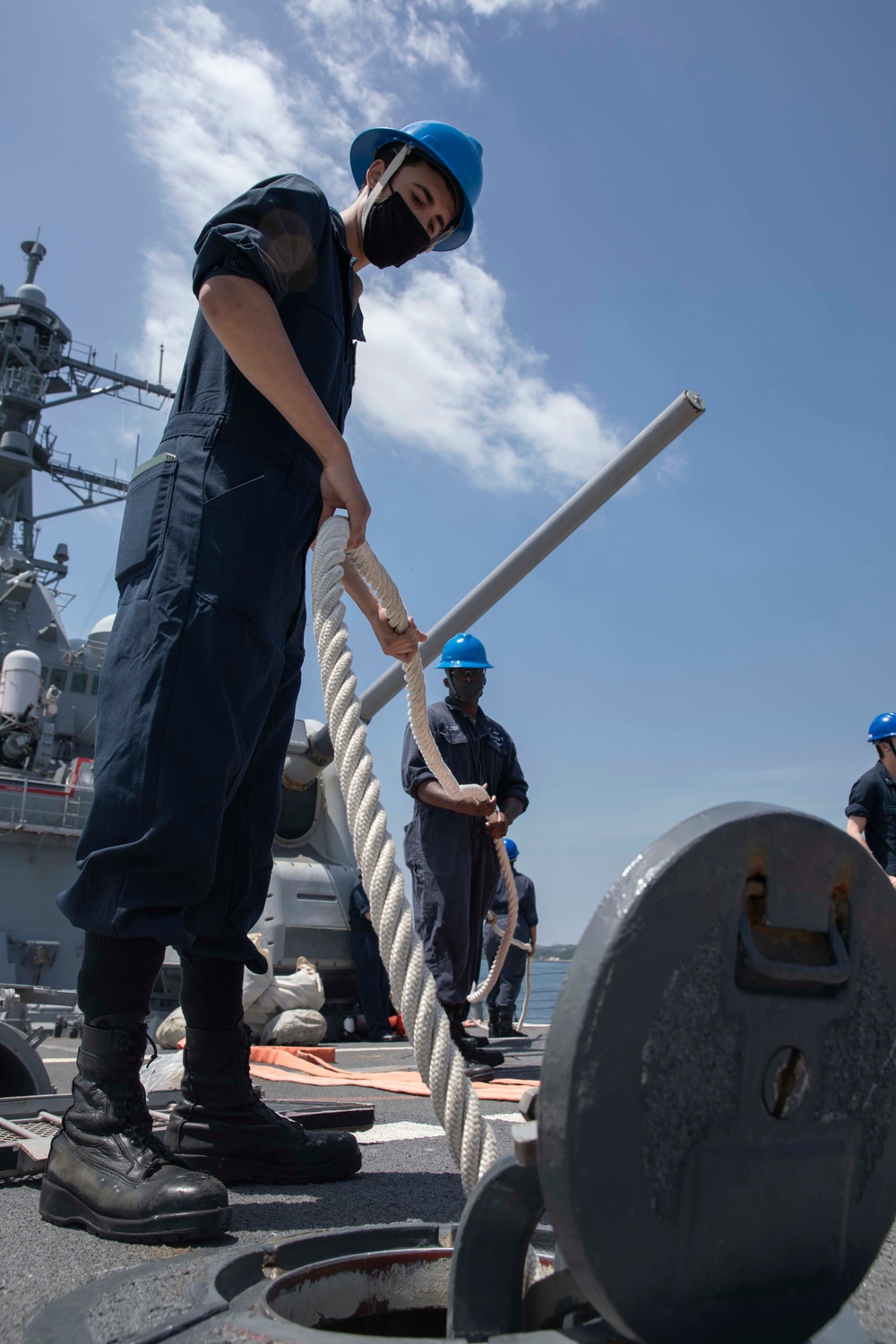 Sailors Aboard USS Milius (DDG 69) Conduct Anchoring Evolutions