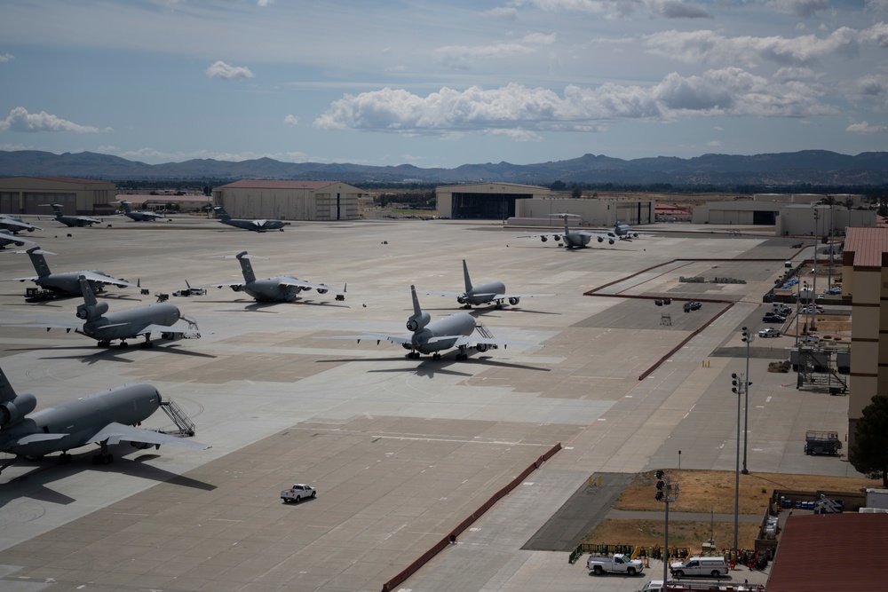 Photos of aircraft on the 60th AMW flight line