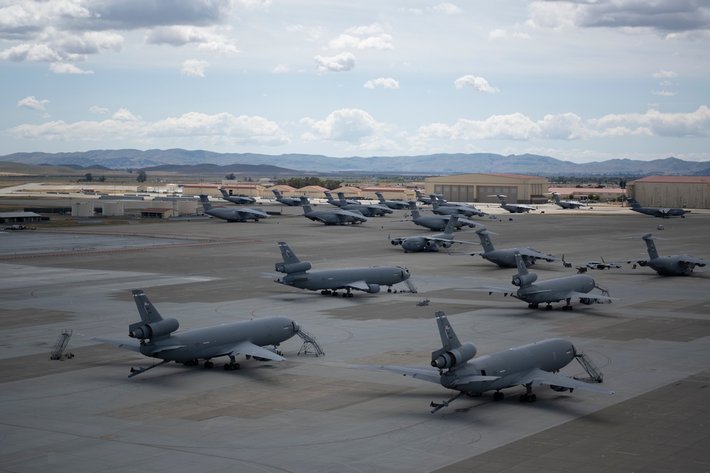 Photos of aircraft on the 60th AMW flight line