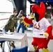 Fredbird visits the St. Louis Community Vaccination Center