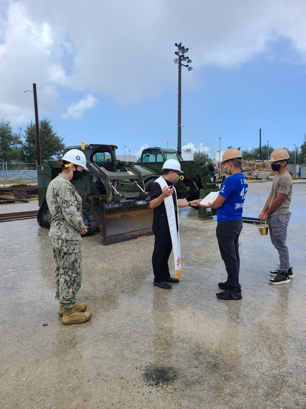 Tinian Priest Blesses Job Sites