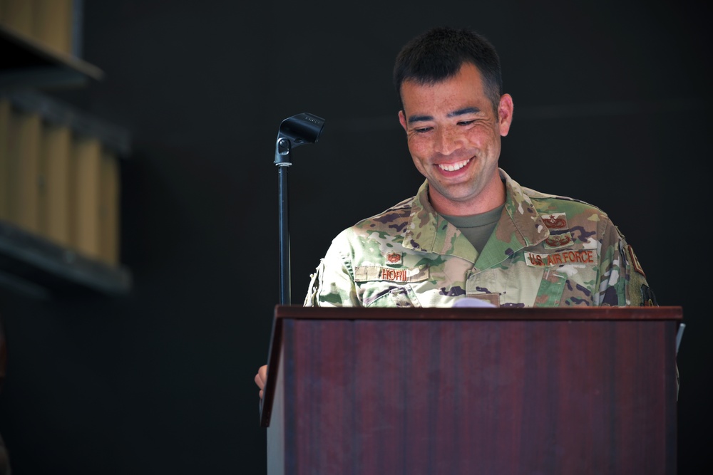 380th Expeditionary Civil Engineer Squadron change of command ceremony