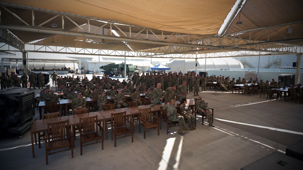 380th Expeditionary Civil Engineer Squadron change of command ceremony