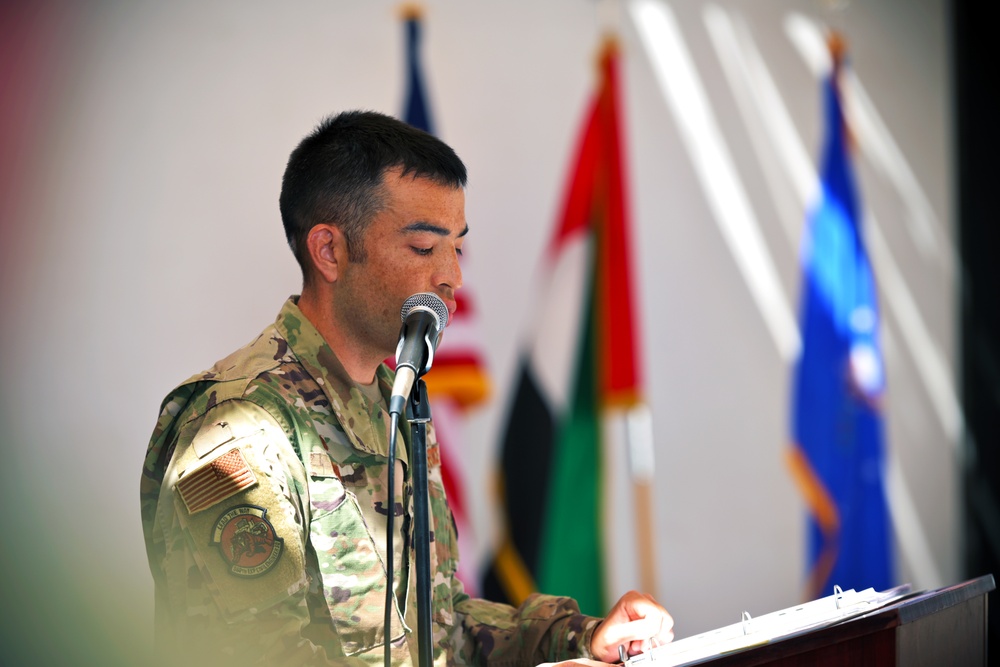 380th Expeditionary Civil Engineer Squadron change of command ceremony