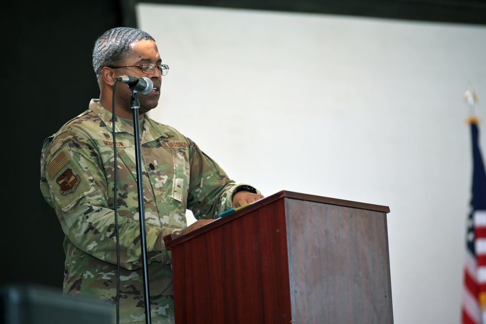 380th Expeditionary Civil Engineer Squadron change of command ceremony