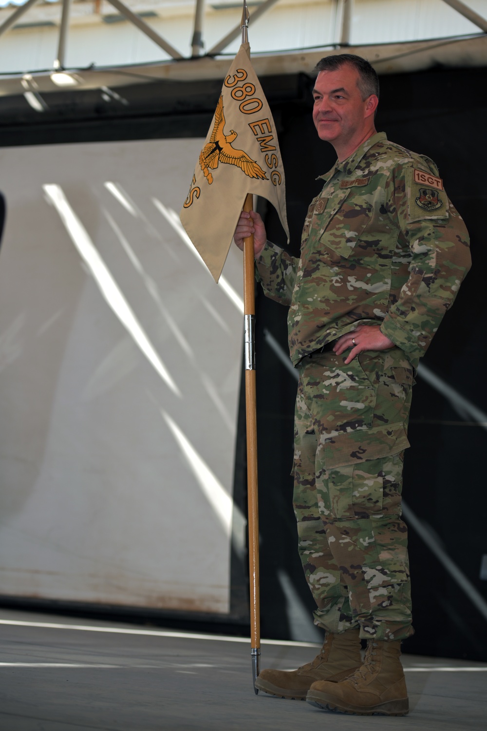 380th Expeditionary Civil Engineer Squadron change of command ceremony