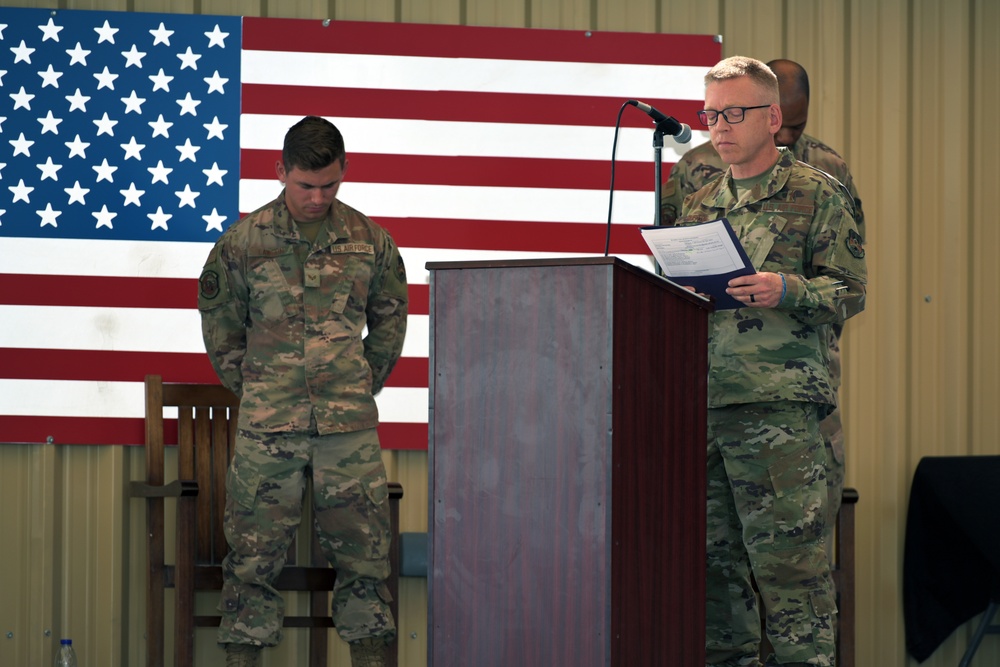 380th Expeditionary Civil Engineer Squadron change of command ceremony