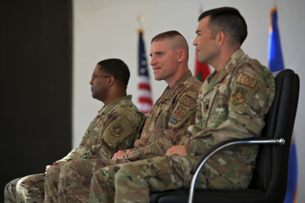 380th Expeditionary Civil Engineer Squadron change of command ceremony