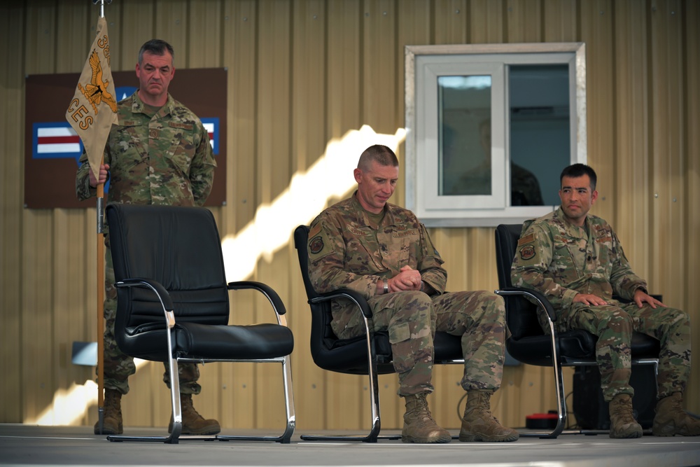 380th Expeditionary Civil Engineer Squadron change of command ceremony