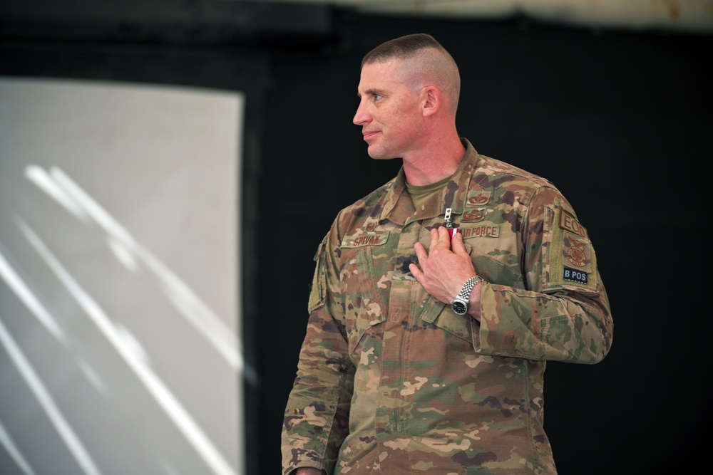 380th Expeditionary Civil Engineer Squadron change of command ceremony