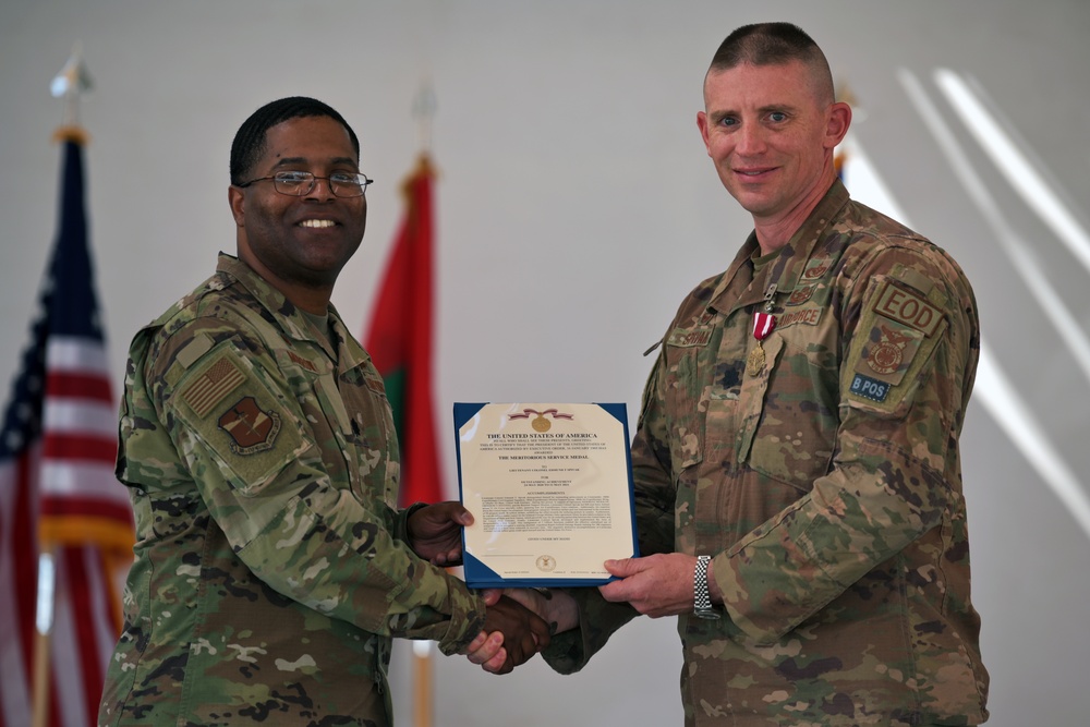 380th Expeditionary Civil Engineer Squadron change of command ceremony