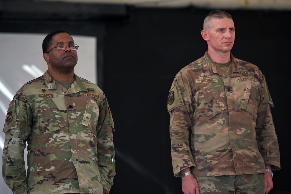 380th Expeditionary Civil Engineer Squadron change of command ceremony