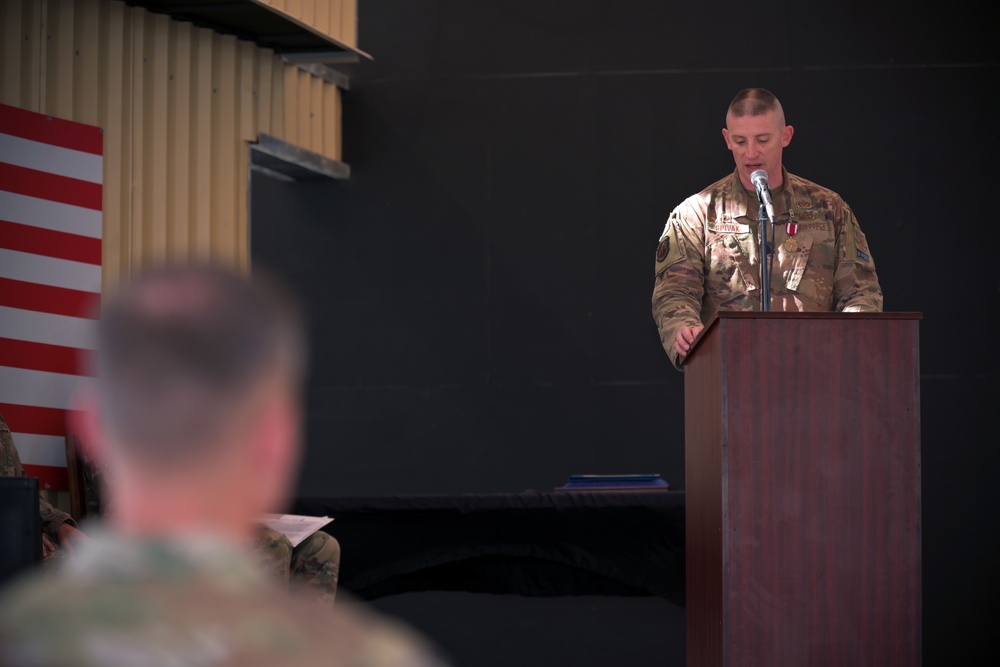 380th Expeditionary Civil Engineer Squadron change of command ceremony