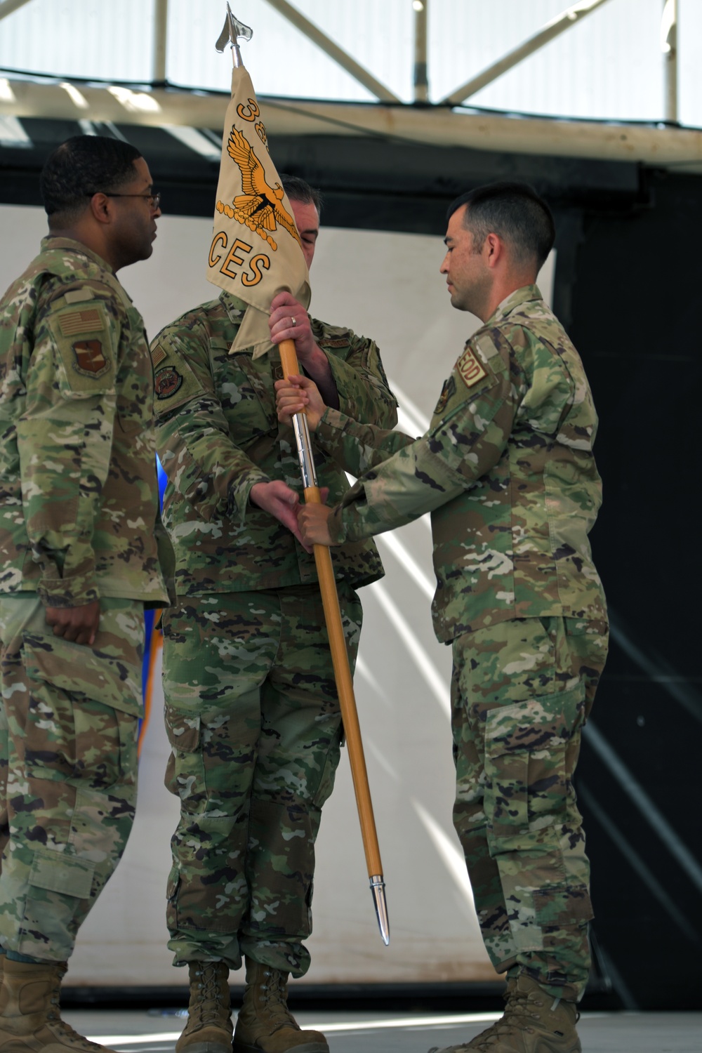 380th Expeditionary Civil Engineer Squadron change of command ceremony