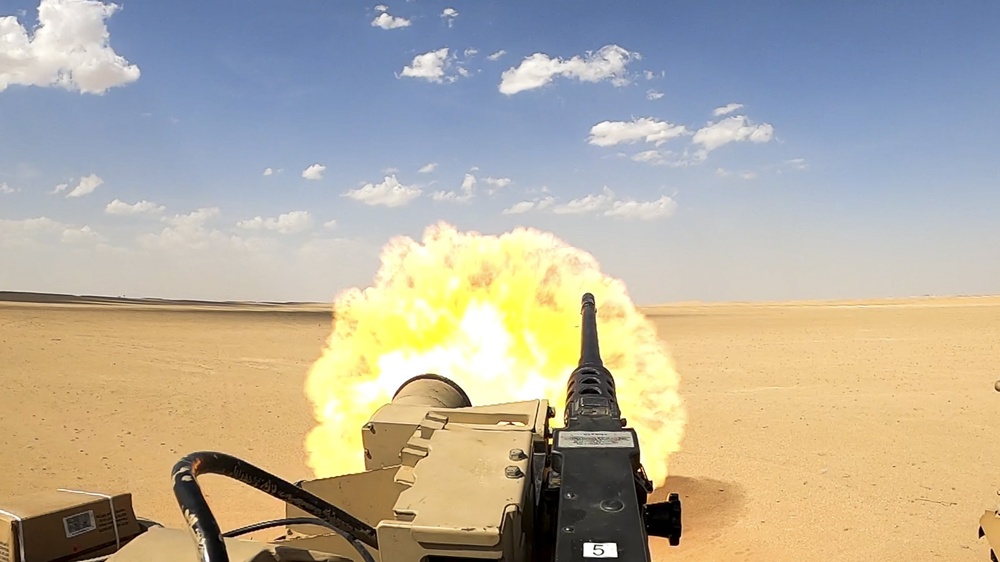 The 1st Battalion, 194th Armor Regiment, test fires their M1 Abrams Main Battle Tanks