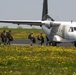 Army belgian paratroopers jump on Chièvres Air Base