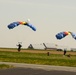 Army belgian paratroopers jump on Chièvres Air Base