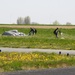 Army belgian paratroopers jump on Chièvres Air Base