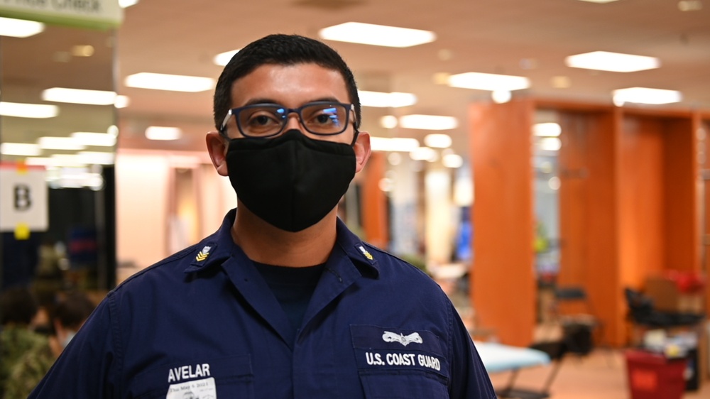 U.S. Coast Guard deployed in support of the community vaccination center