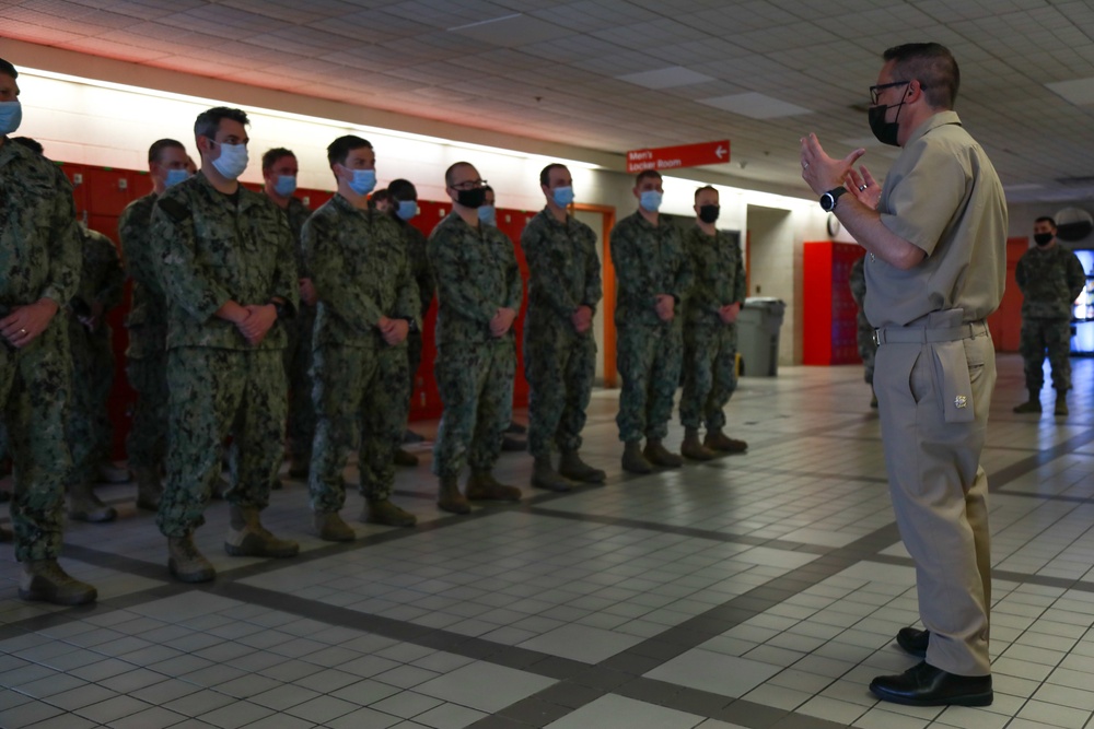 Commander of Navy Expeditionary Combat Command visits York College CVC