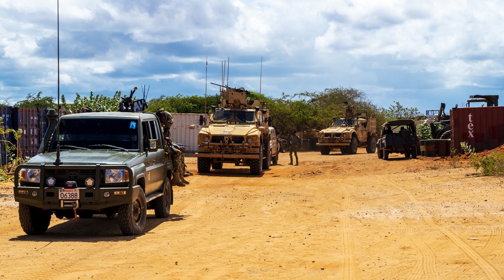 U.S. forces practice convoy training with the Danab Brigade