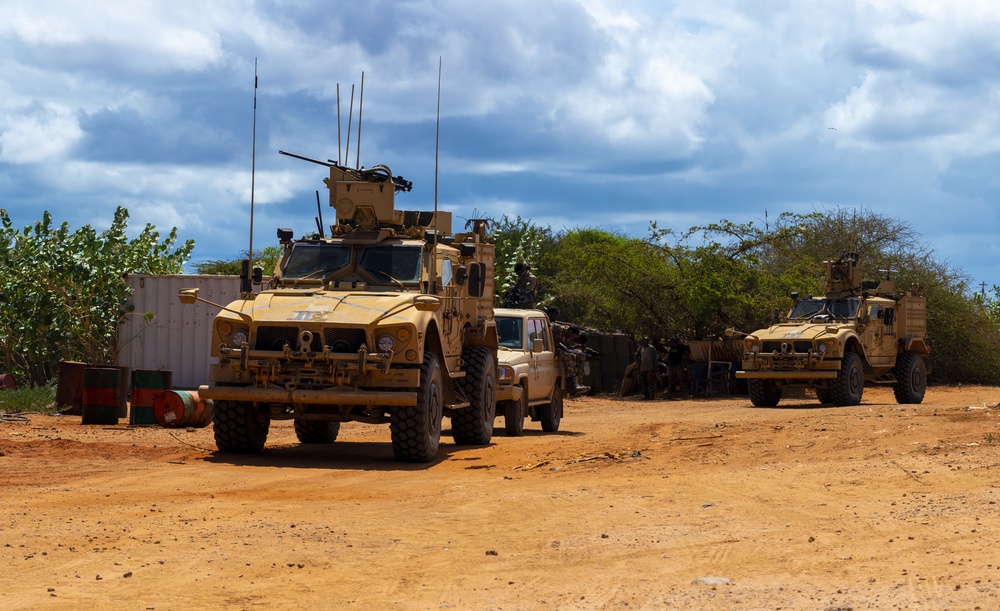 U.S. forces practice convoy training with the Danab Brigade