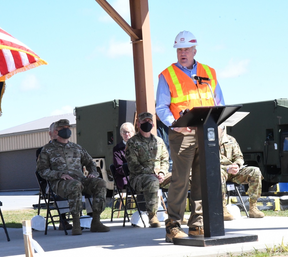 Fort Drum, Army Corps of Engineers officials break ground on new UAS facility