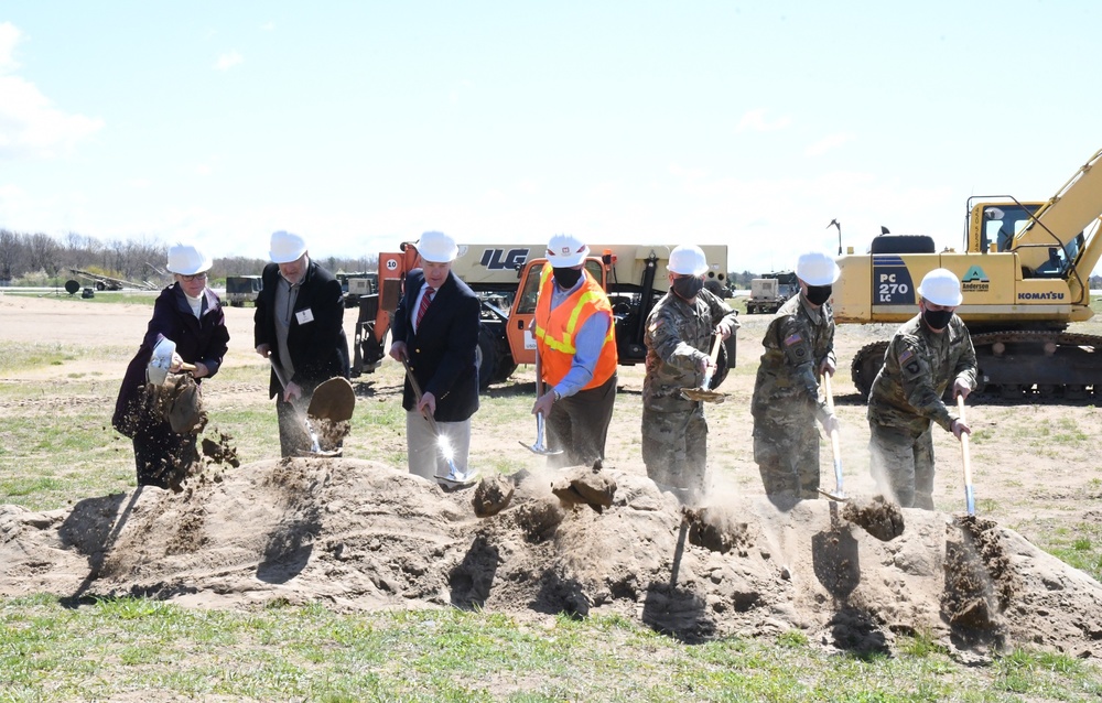 Fort Drum, Army Corps of Engineers officials break ground on new UAS facility