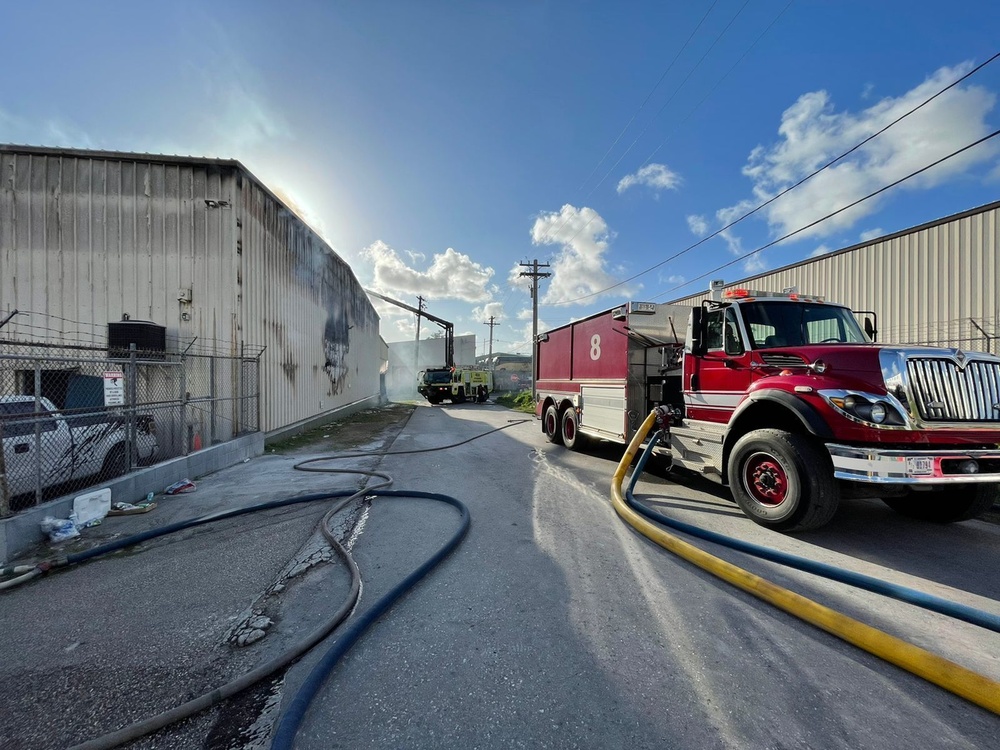 Andersen Firefighters Assist in Guam Warehouse Fire