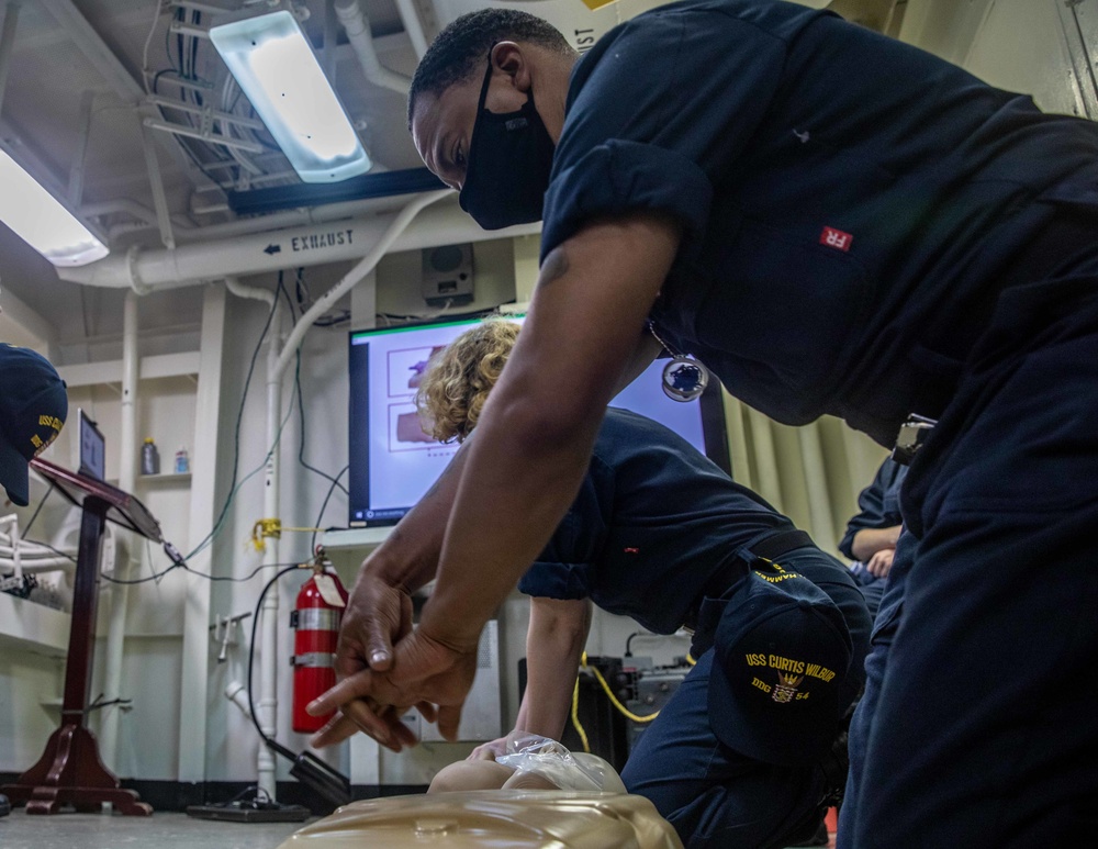 USS Curtis Wilbur First Aid Training