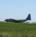 C-130 landing on the runway during Swift Response 21