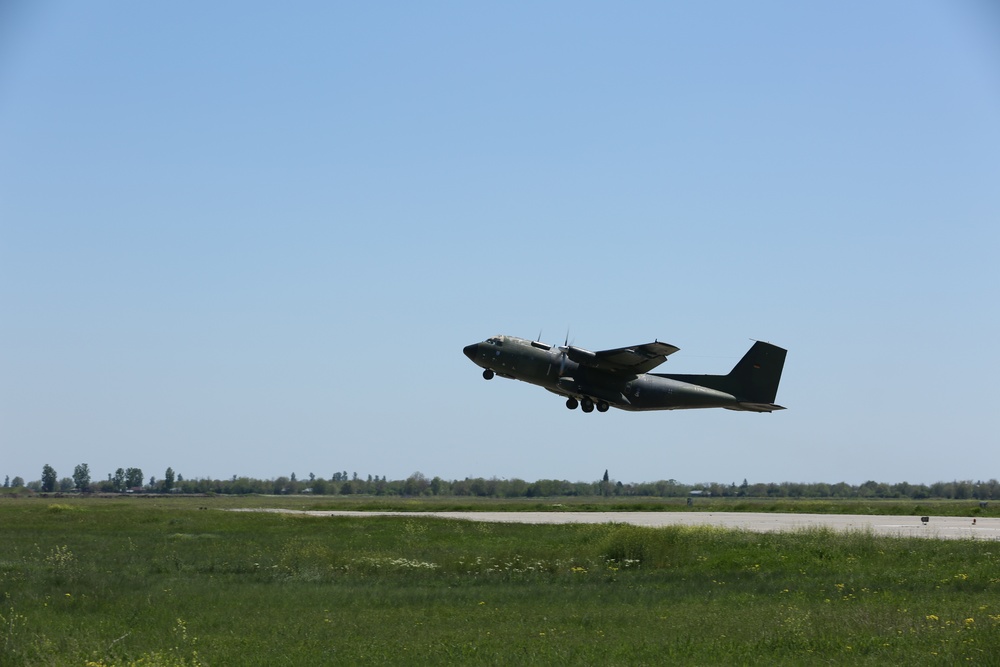 C-160 taking off during Swift Response 21