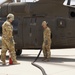 Task Force Phoenix MEDEVAC helicopters fuel up during MEDEVAC mission