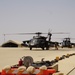 Task Force Phoenix MEDEVAC helicopters fuel up during MEDEVAC mission