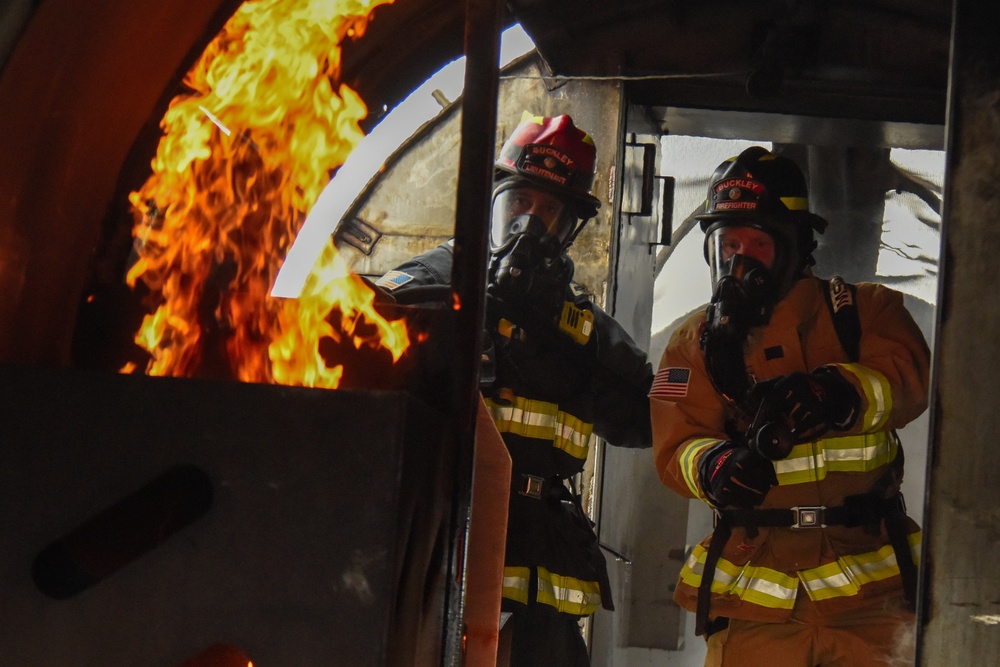 Buckley Garrison Command Team Participates in Firefighting Exercise