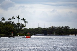 USS Columbia Departs Pearl Harbor Naval Shipyard