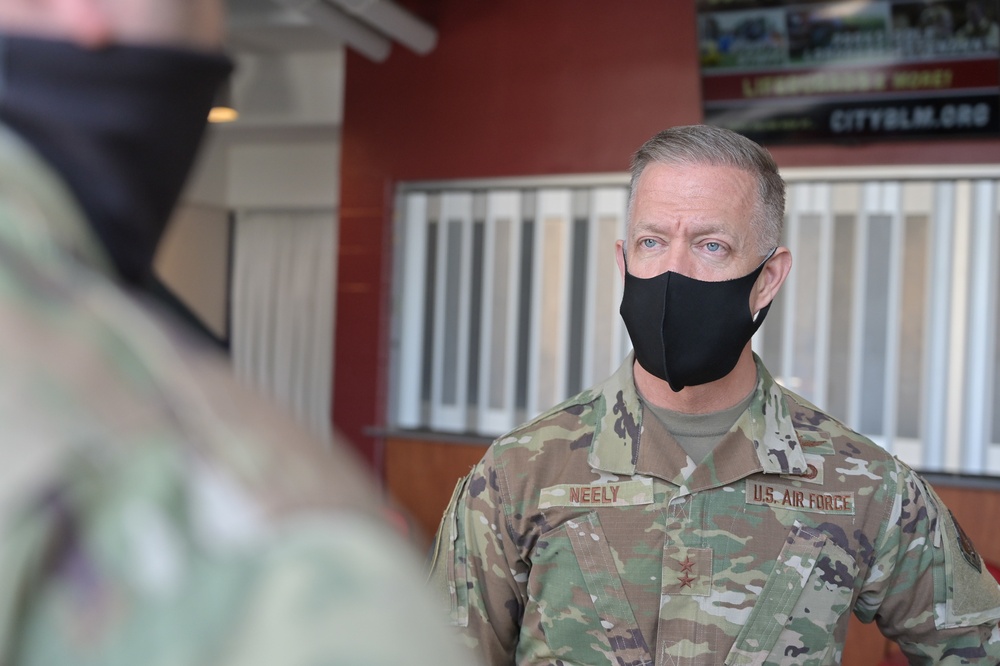 Maj. Gen. Rich Neely Service Members At COVID-19 Vaccination Sites