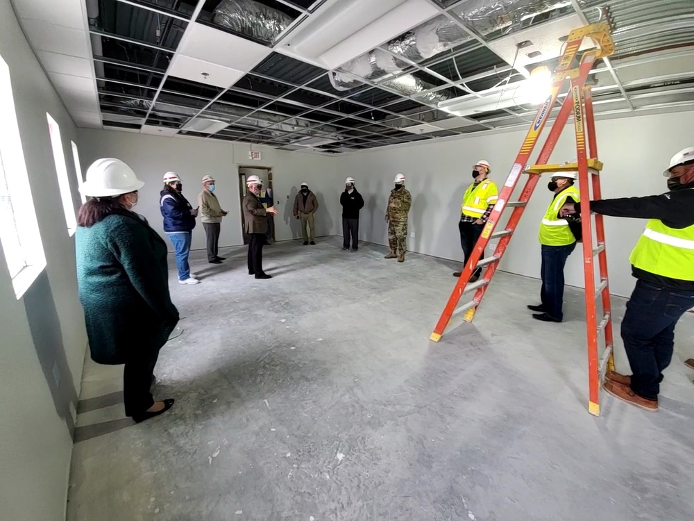 Leaders review barracks construction at Fort McCoy