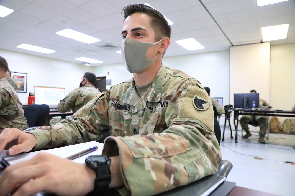 Patriot Master Gunner course student studies during his break