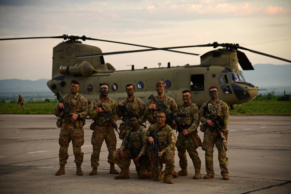 Nighttime Air Assault in Bulgaria with the 173rd